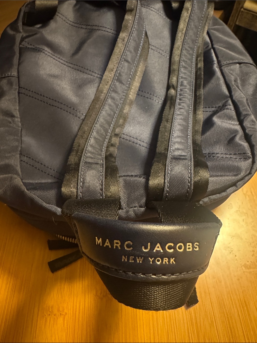 Marc Jacobs navy blue Nylon Compact Backpack with Front Zip Pocket - Picture 6 of 7